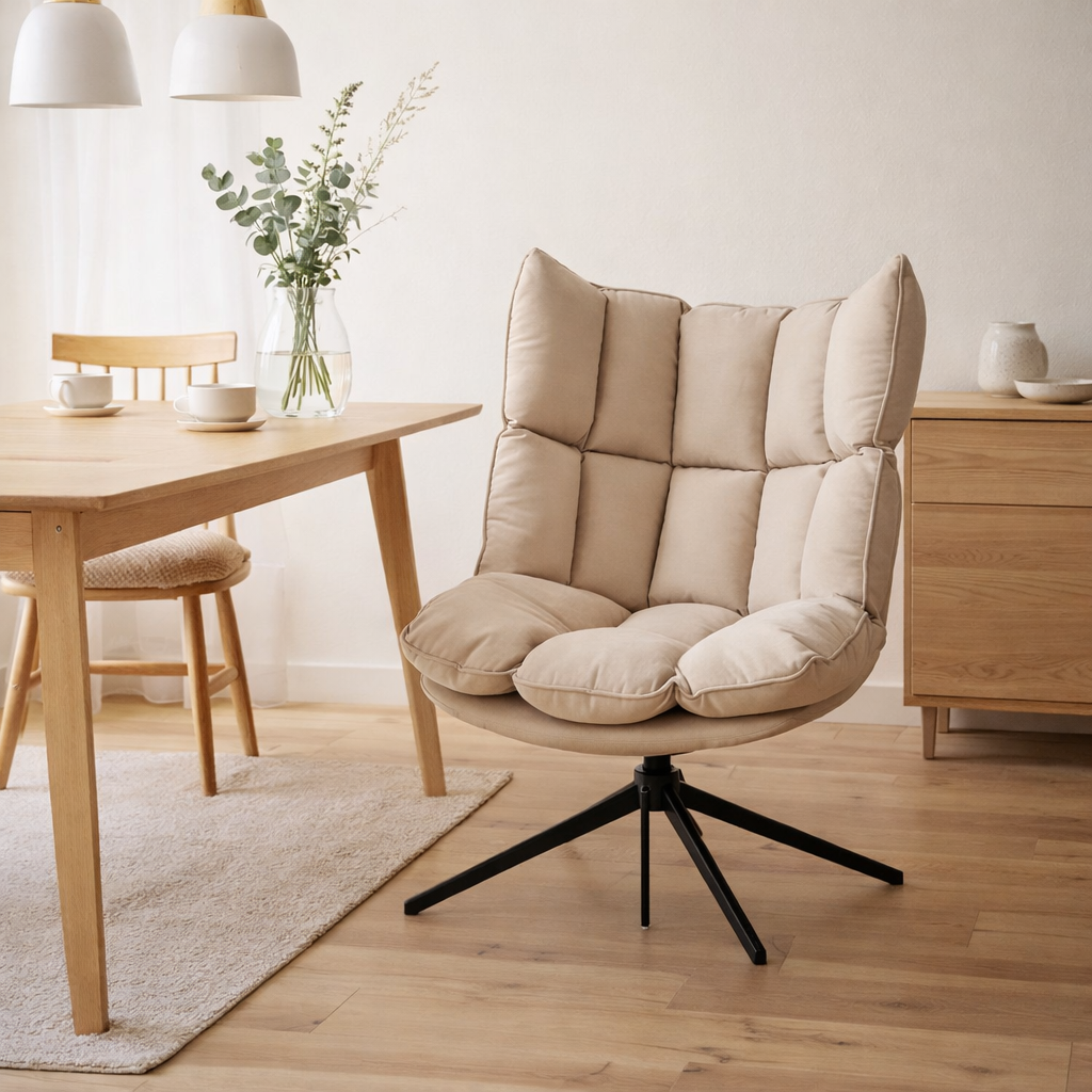 Coussin Relax pour chaise J-Line - textile/métal - beige en situation