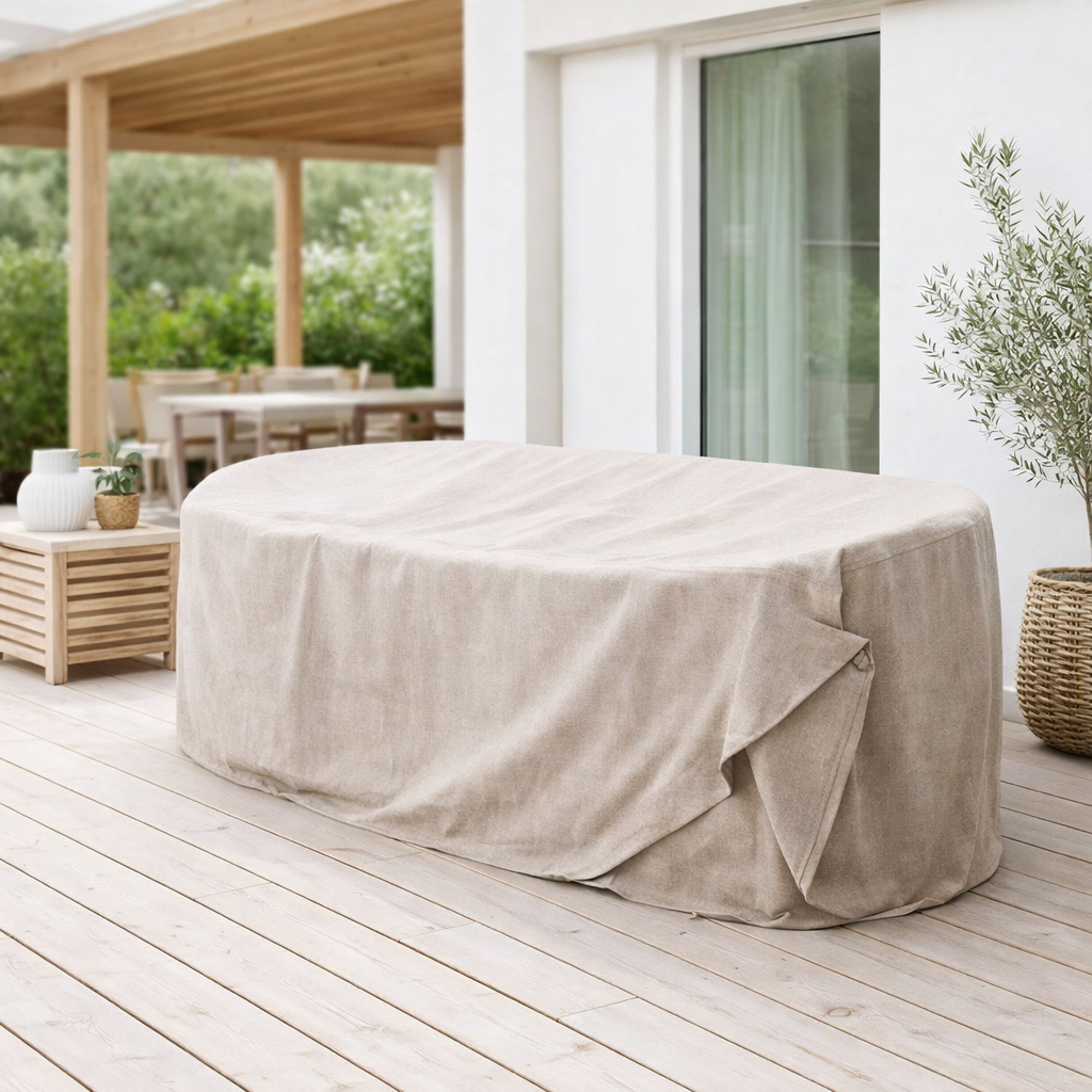 J-Line Housse Zet+11 Coussins Linge de Plage Nat en situation
