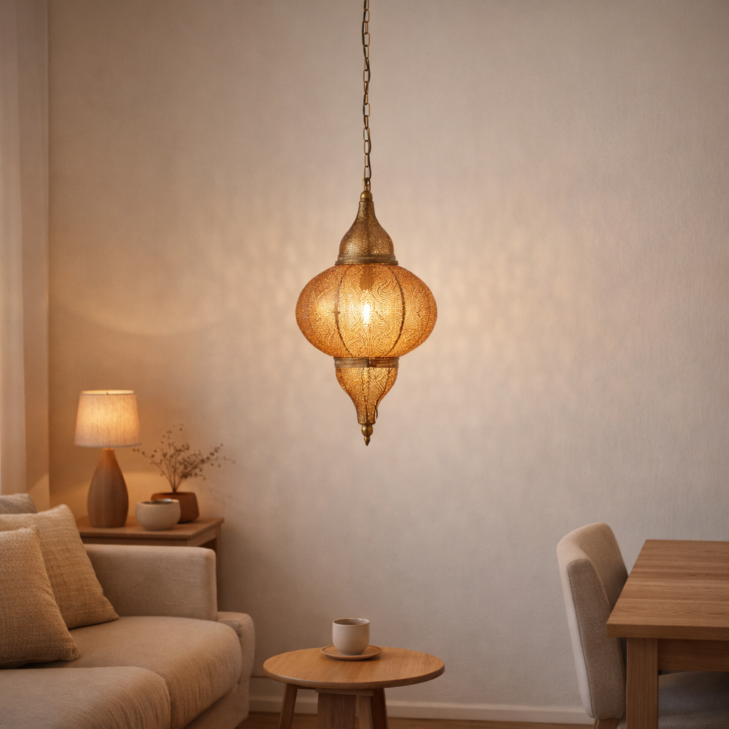 Lampe suspendue J-Line Drill - métal - or - petite en situation