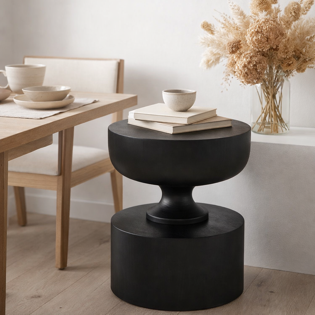 Table d'appoint J-Line Goa en bois de manguier noir en situation