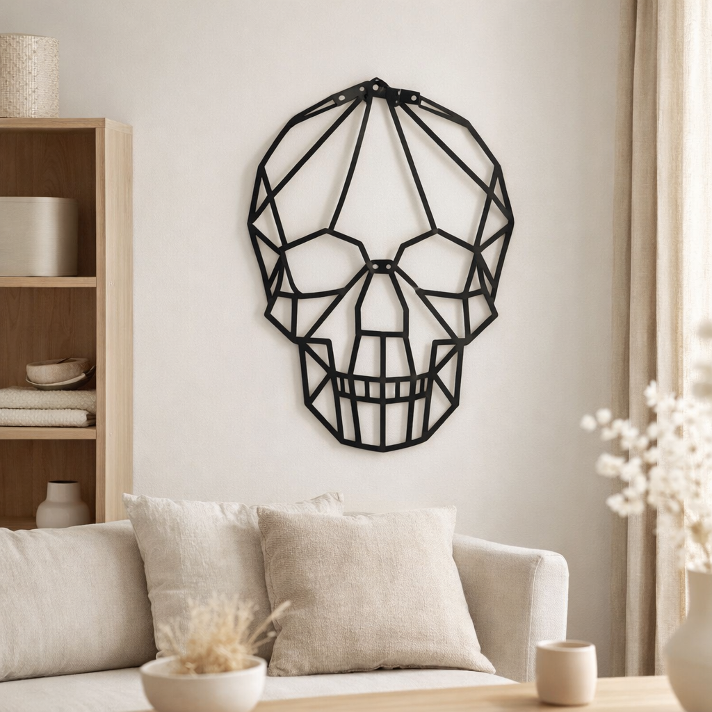 J-Line décoration murale Skull - métal - noir en situation