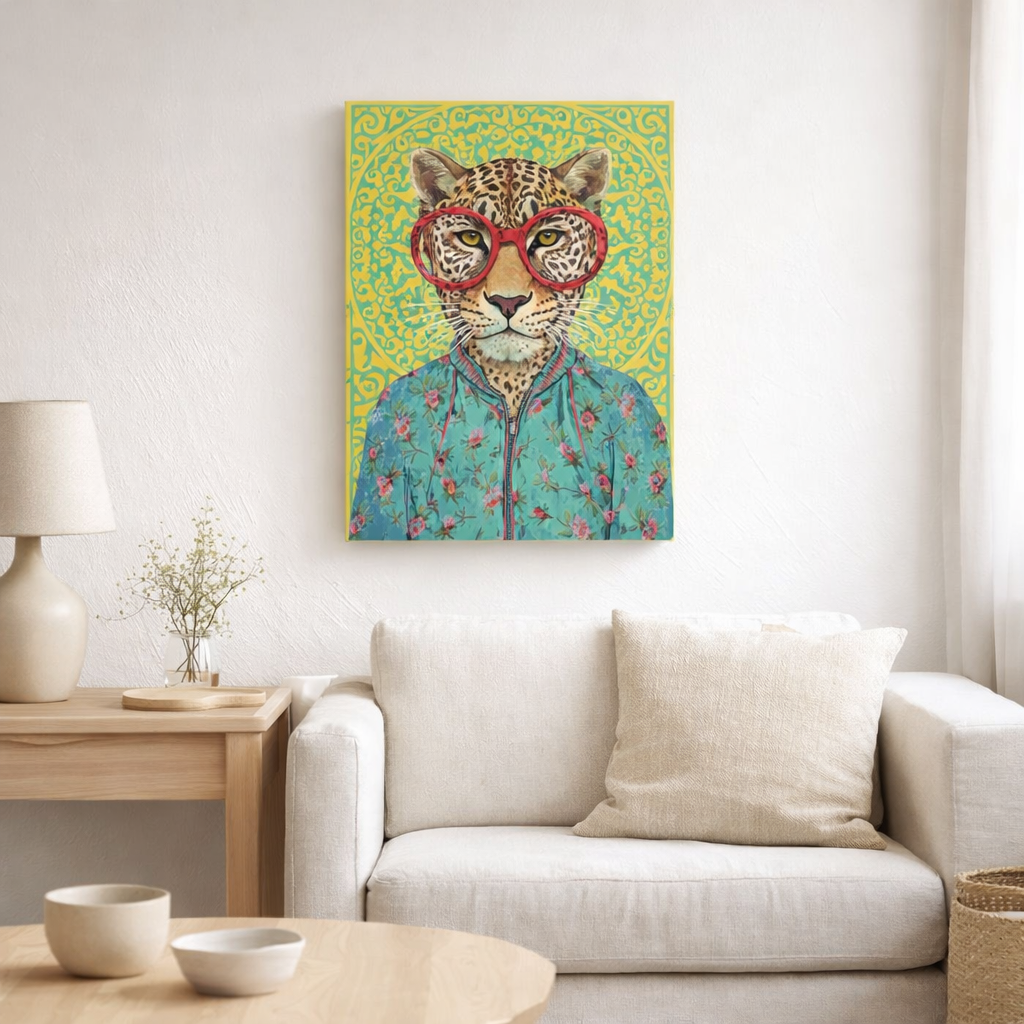J-Line décoration murale Tigre Pop Art - toile - mix - petit en situation