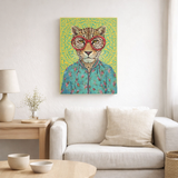J-Line décoration murale Tigre Pop Art - toile - mix - petit en situation