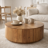 J-Table basse rond - Wood - Natural en situation