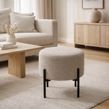 J-Line Tabouret Boucle Contreplaqué/Polyester Gris/Noir en situation