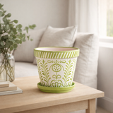 J -line Flowerpot Grenade - Céramique - Vert - Moyen - Ø 27 cm en situation