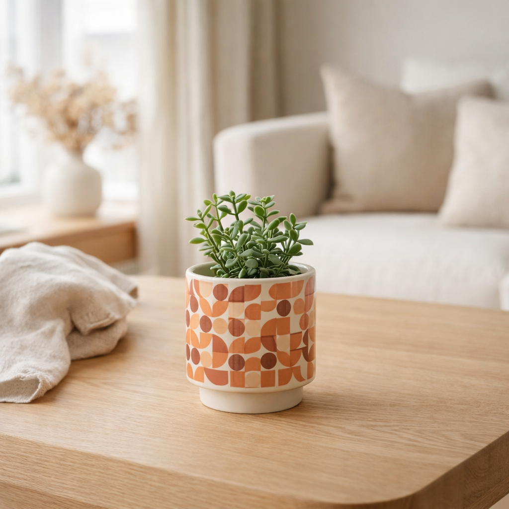 J -line Flowerpot Trivial - Céramique - Mélange - Small - Ø 10 cm en situation
