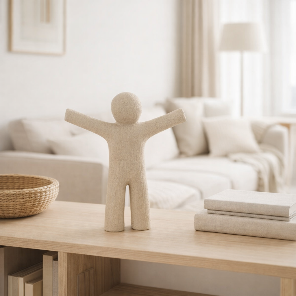 J-line figuur P'tit Maurice - Polyresin - beige - petit en situation
