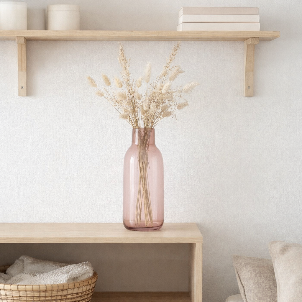 J -line Vase Bruni - Verre - Rose clair - Medium - 45 cm de haut en situation