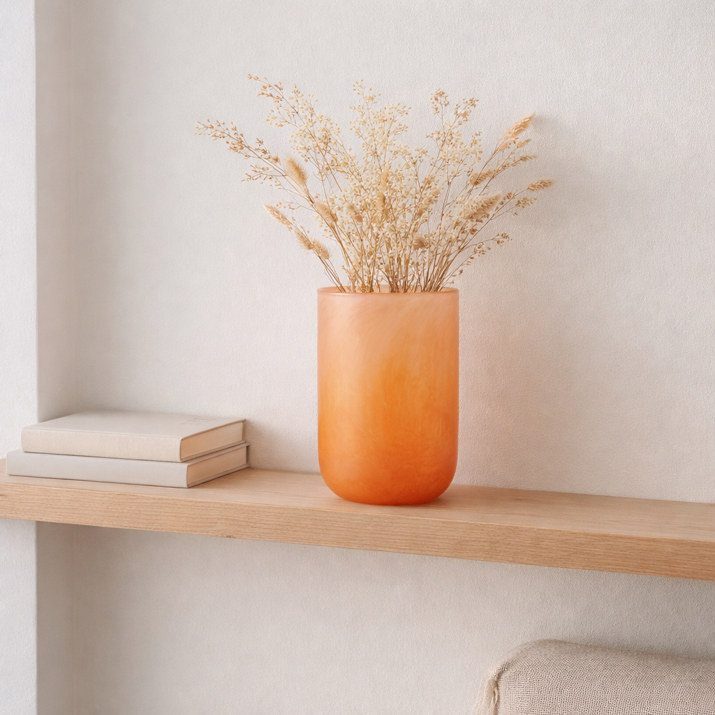 J -line Vase Corrie - Glass - Corail - Moyen - 23 cm de haut en situation
