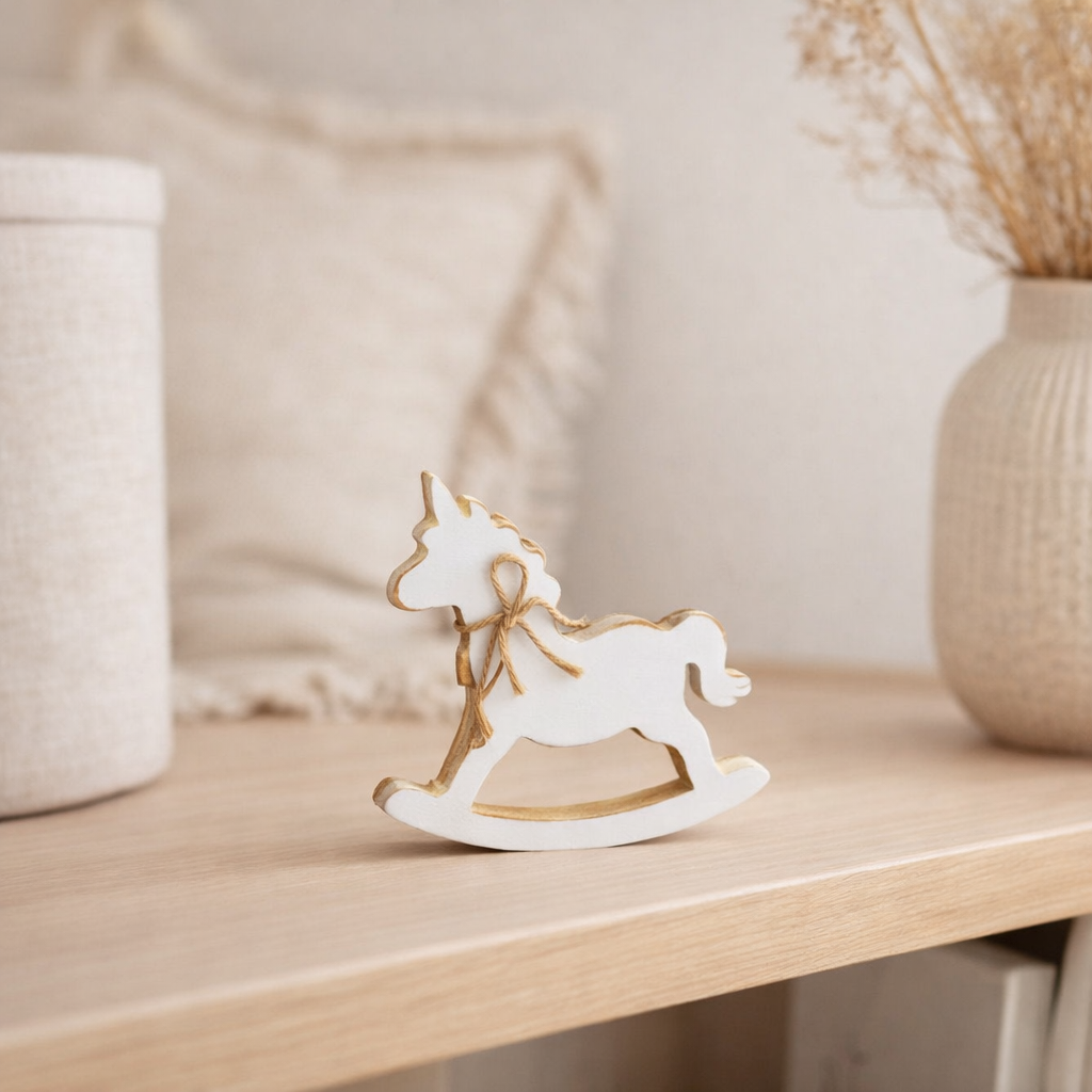 J-Line décoration Swing Licorne - bois - blanc en situation