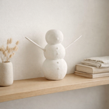 J-Line Figurine Bonhomme de Neige Bois Blanc en situation