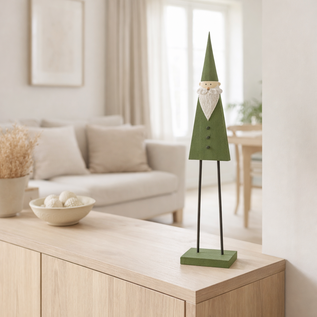 J-Line Père Noël sur Pied Bois Vert Petit en situation
