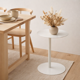 Table d'appoint J-Line Ronde - métal - blanc en situation