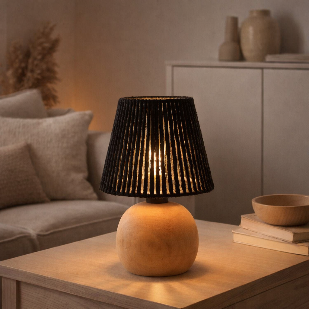 J-Line Lampe LED Bois/Métal Noir en situation