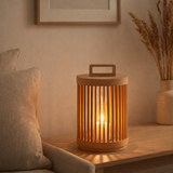 J-Line Lampe Cylindre Sparhout/Led Naturel Petit en situation