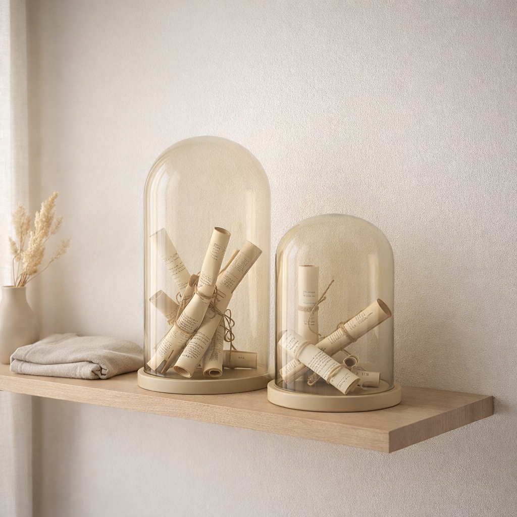 J -line Decoration Stolp Papier Dumed - Glass - Beige - Large en situation