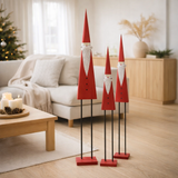 J-Line Père Noël sur Pied Bois Rouge Large en situation