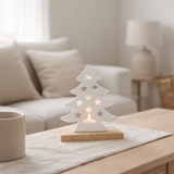 J-Line photophore Sapin de Noël - aluminium/bois - blanc - S en situation