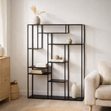 J-Line Rack Etagère Inégale Métal Noir en situation