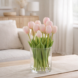 J-Line Bouquet de Tulipes 7 Pièces PU Rose Clair Large en situation