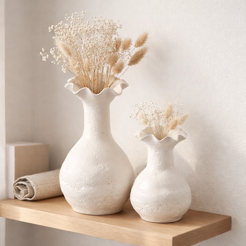 Vase J-Line Heliix diex habitation - blanc - grand en situation