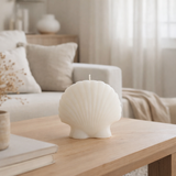 J-Line Bougie Coquille Cire Blanche Grande - 8 Heures en situation