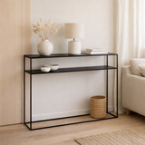 Console j-line rectangular 2 planches métal noir en situation