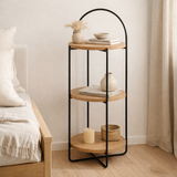 J-Line Rack Mia MDF/Fer Naturel Noir en situation