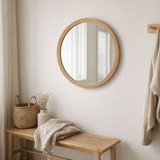J -line Spiegel Rond - Rattan / Glas - Naturel - Small - Ø 50 cm en situation