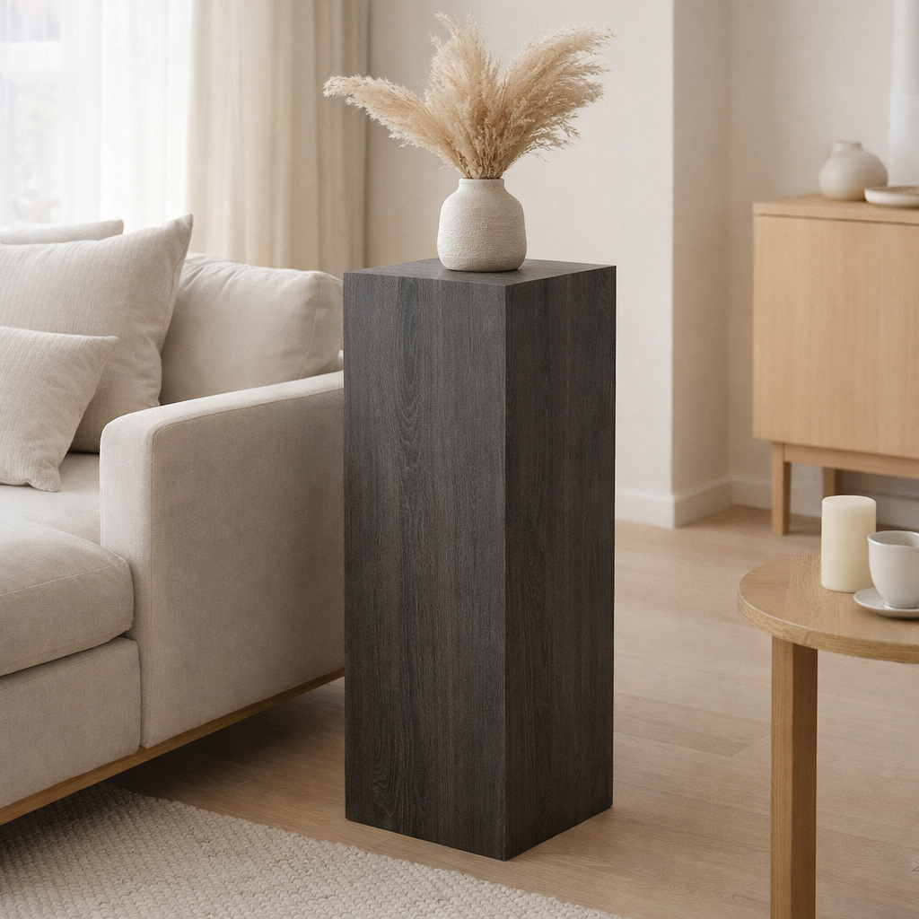 J-Line Plinthe Rectangulaire Gris MDF/Placage Moyen en situation