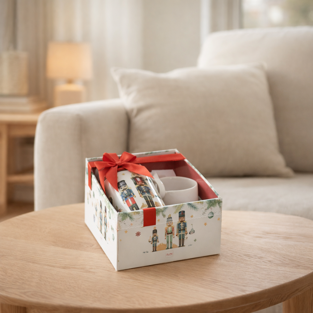 J-Line Bag Coffret Cadeau Casse-Noisette Céramique Blanc en situation