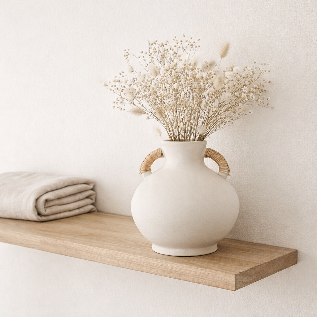 J -line Vase Leo Terracotta - Ciment - White / Naturel - 30 cm de haut en situation