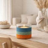 J -Liline Bandle Round + Stripes - Verre - Bleu / Orange en situation