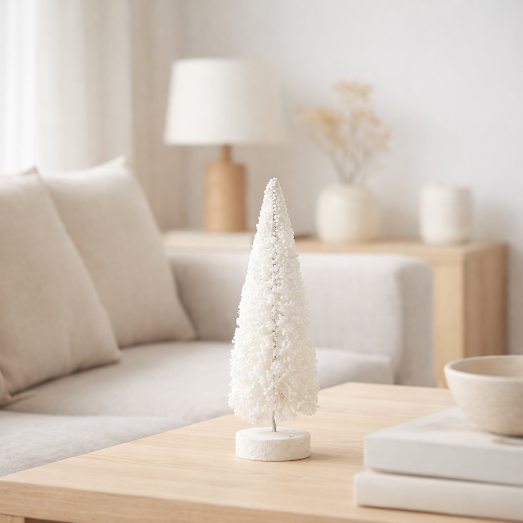 J-Line décoration sapin de Noël - plastique - blanc - S en situation