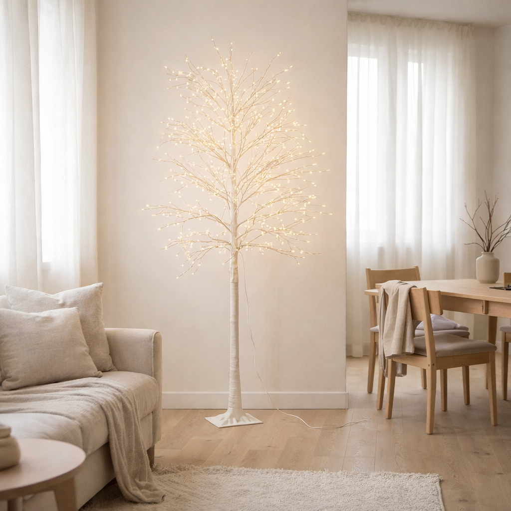 J-Line décoration Boom 2000 Led - métal - blanc - M en situation