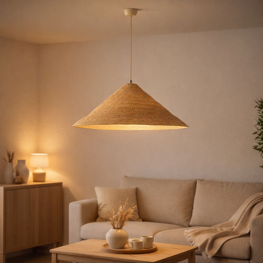 J-Line Lampe Hat Moonj - herbe - naturel - grand en situation