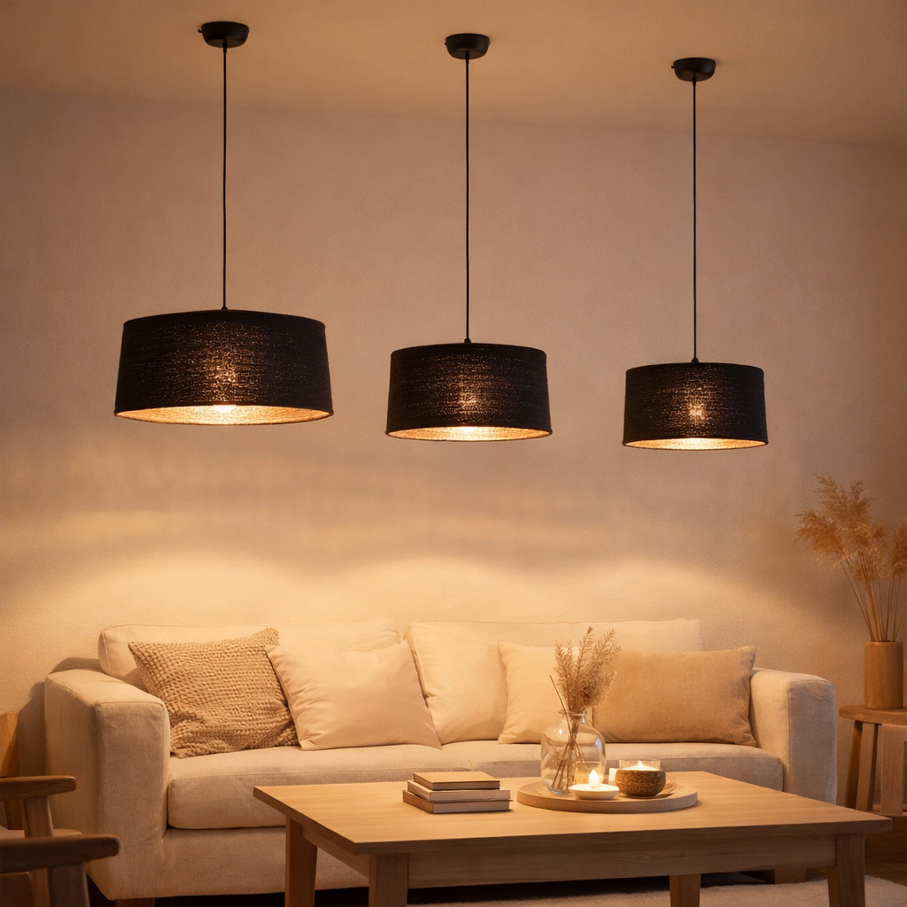 J-Line Lampe suspendue Moonj - herbe - noir en situation