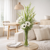 Bouquet de fleurs J-Line - plastique - blanc en situation