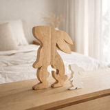 J-Line décoration Rabbit Profile Silhouette - bois - blanc/naturel - grand en situation