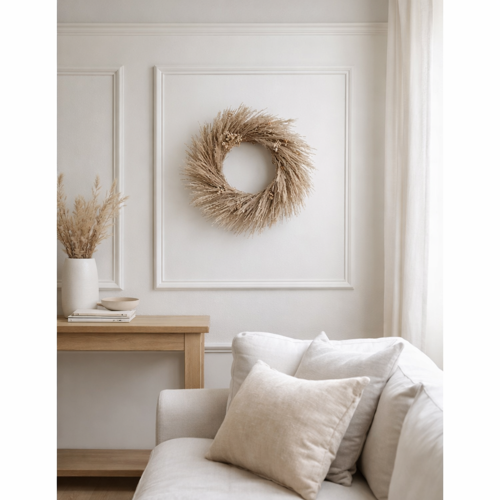 J-Line décoration Couronne Plantes/Fleurs - jute - naturel - petite en situation