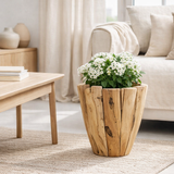 J -Liline Flowerpot Jack teck - Wood - Natural - Medium - Ø 35 cm en situation