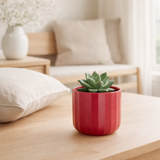 Pot de fleur J-Line Summer - céramique - rose - petit - Ø 13,5 cm en situation