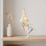 Figurine J-Line Arbre du Père Noël - fer - or/blanc - S - lumières LED en situation
