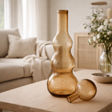 Flacon déco J-Line + bouchon Carol - verre - caramel - grand en situation
