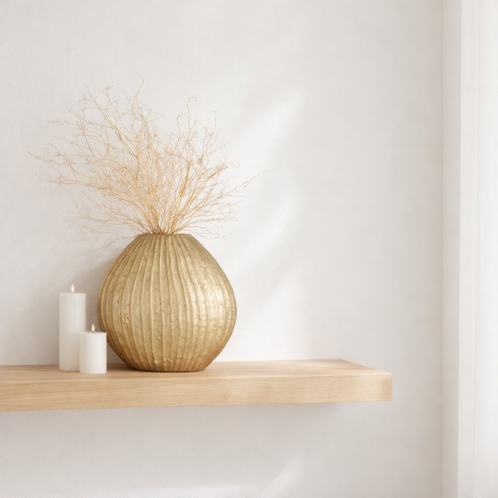 Vase J-Line Ovale - aluminium - or en situation