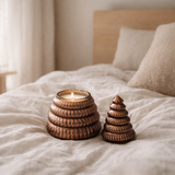 Bougie parfumée J-Line Tree Ribbed - verre - marron - S en situation