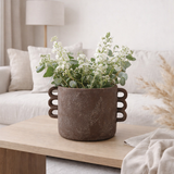 J -line Flower Pot Celia - Céramique - Brown - Grand - Ø 30 cm en situation