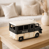 Décoration J-Line Bus de police Antique - métal - noir/blanc en situation