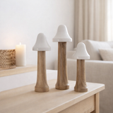J-Line décoration Mushroom Thin - bois - naturel/blanc - 3 pièces en situation